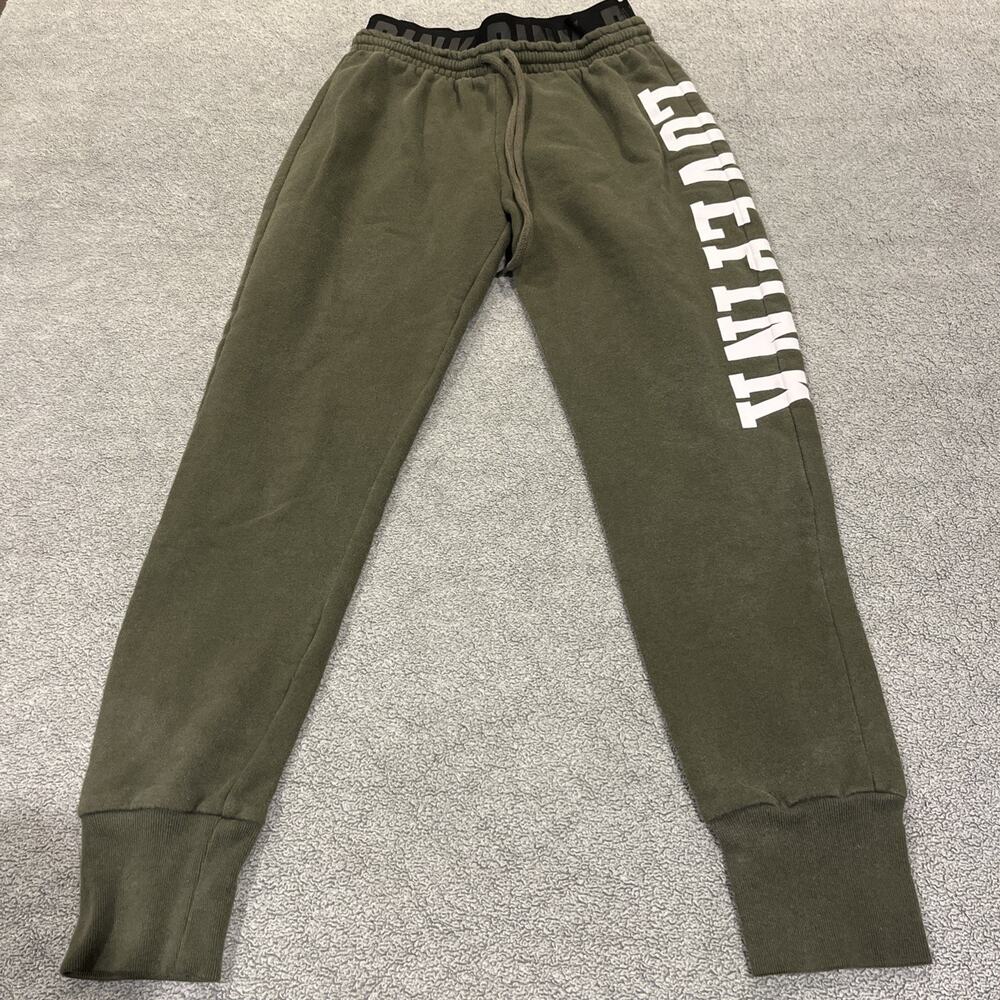 Victoria Secret Love Pink Green Sweat Pants Size Extra Small Woman’s